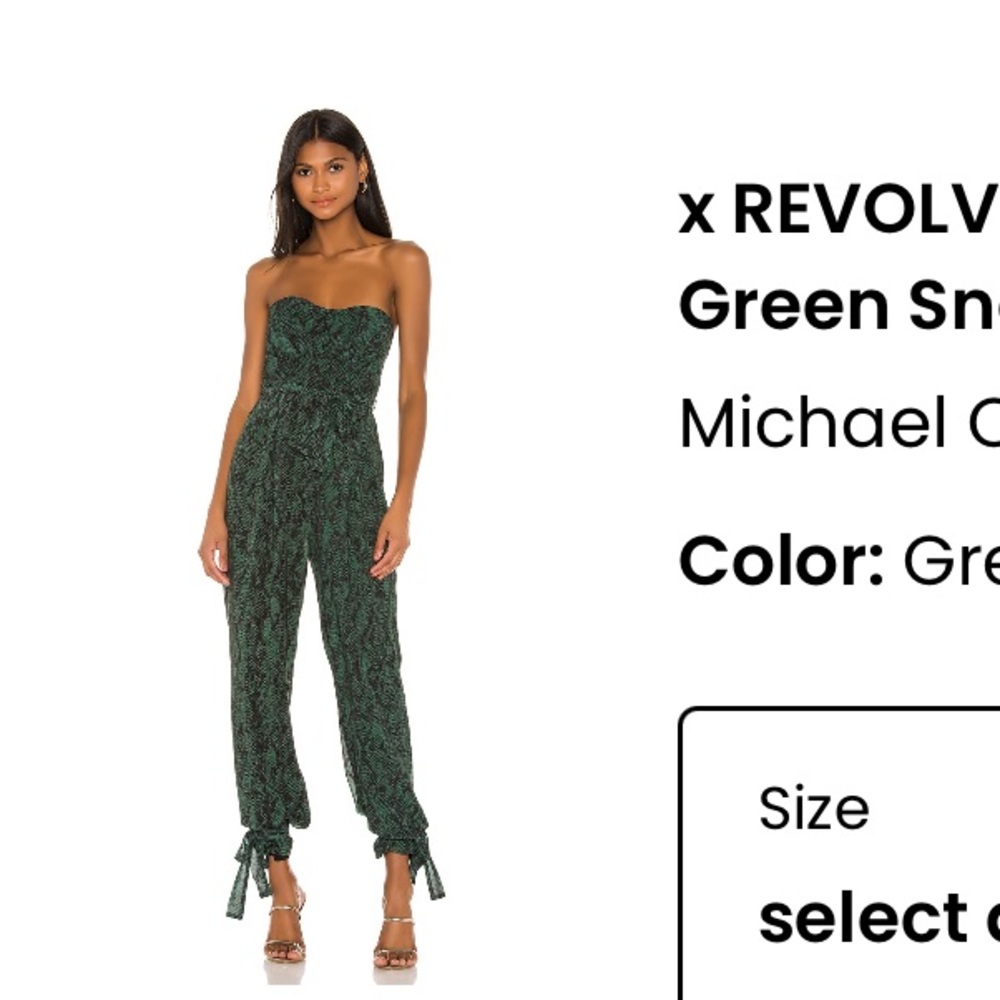 Michael Costello X Revolve Green Strapless Jumpsuit with Waist Tie